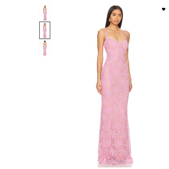 Ruby Gown in Begonia Pink Lace- V. Chapman size 0 - Picture 3 of 4